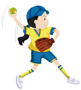 girl-softball-glove-ball-illustration-72974271